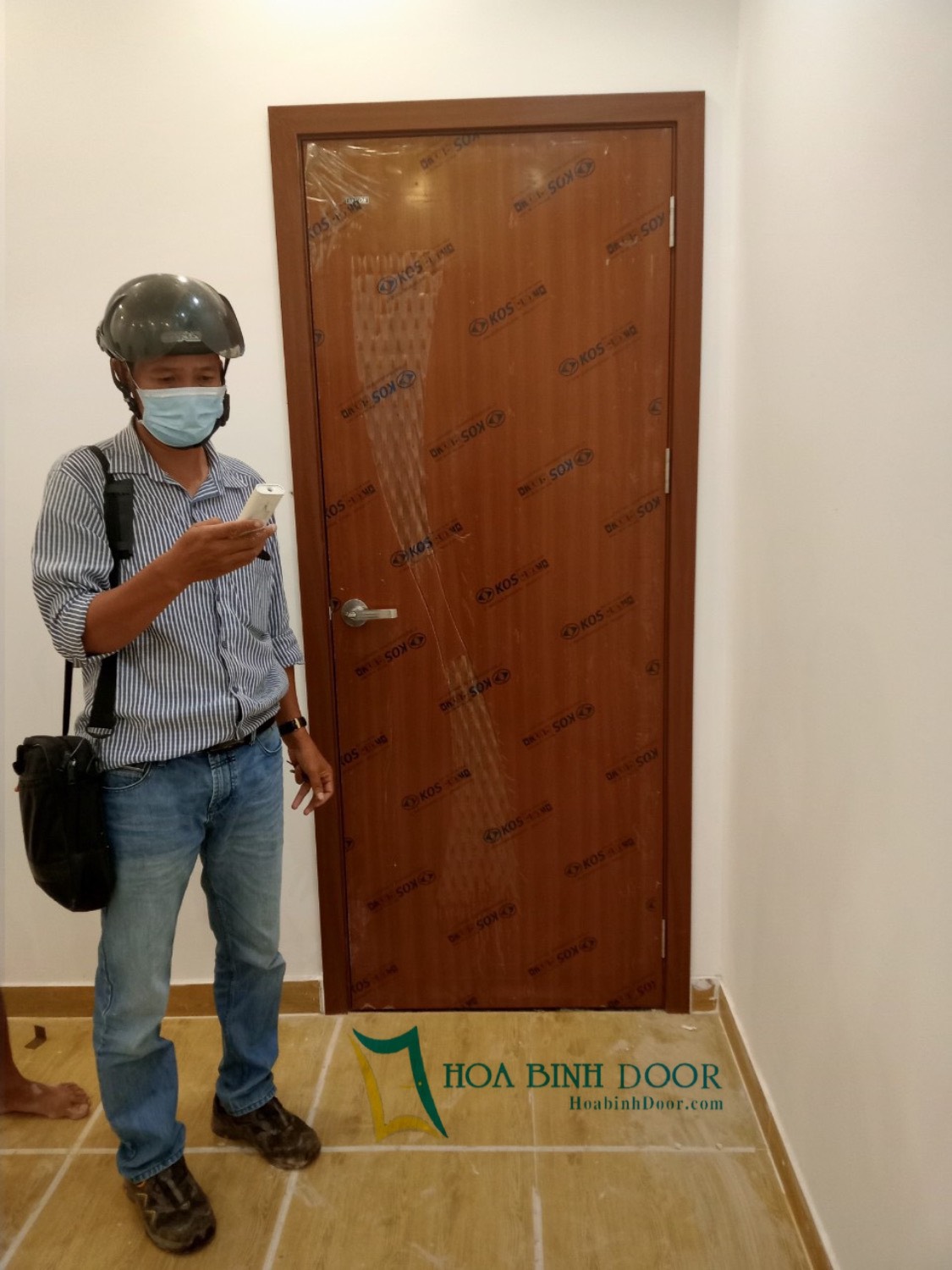Ảnh cửa nhựa gỗ ABS Hàn Quốc tại công trình