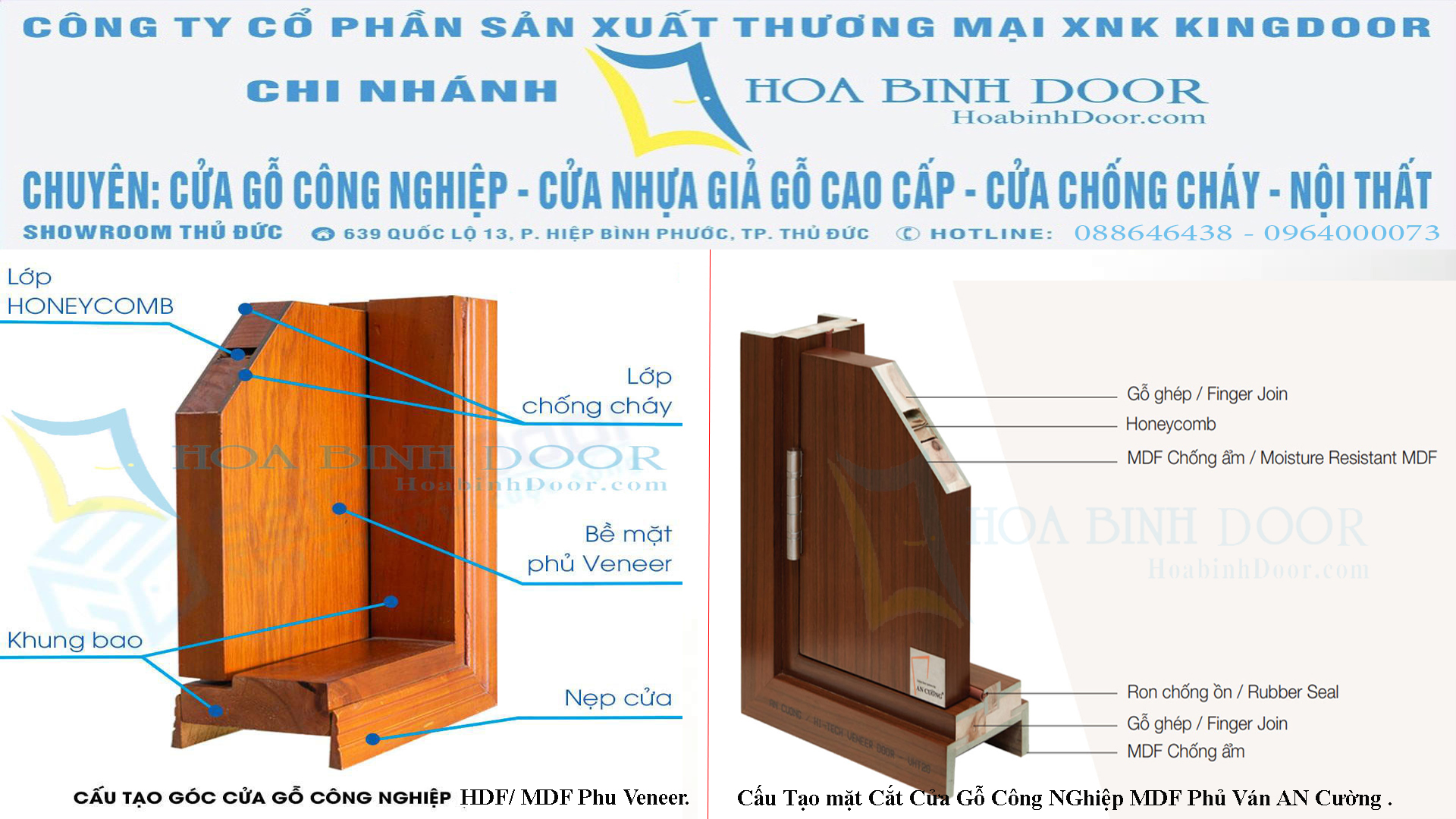 Mẫu cửa gỗ công nghiệp ván An Cường giá rẻ | Hoabinhdoor 000