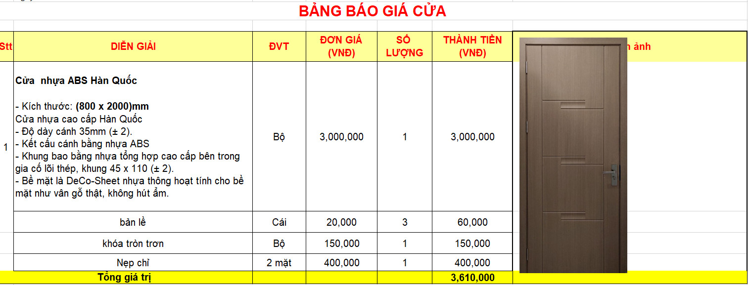 Nội, ngoại thất: Cửa nhựa gỗ ABS Hàn Quốc tại Phú Giáo - Bình Dương 111