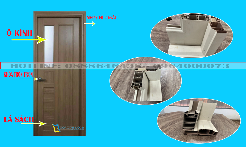 Cửa nhựa phòng tắm, Cửa nhựa nhà vệ sinh [ Cửa nhựa giả gỗ ]